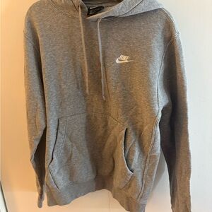 Nike Men's Gray Hoodie with White Logo